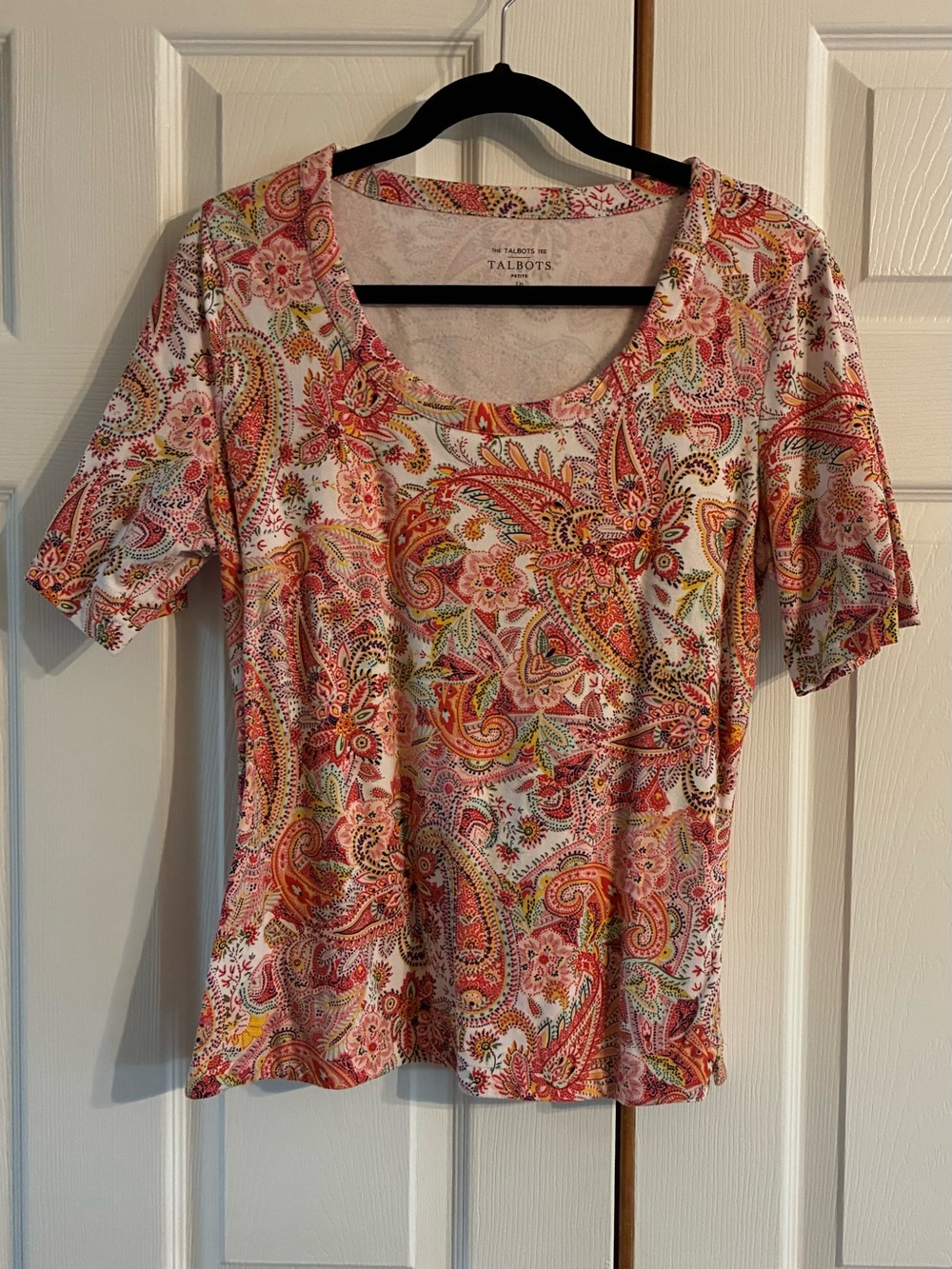 Talbots Pink Paisley Scoop Neck Women's Top